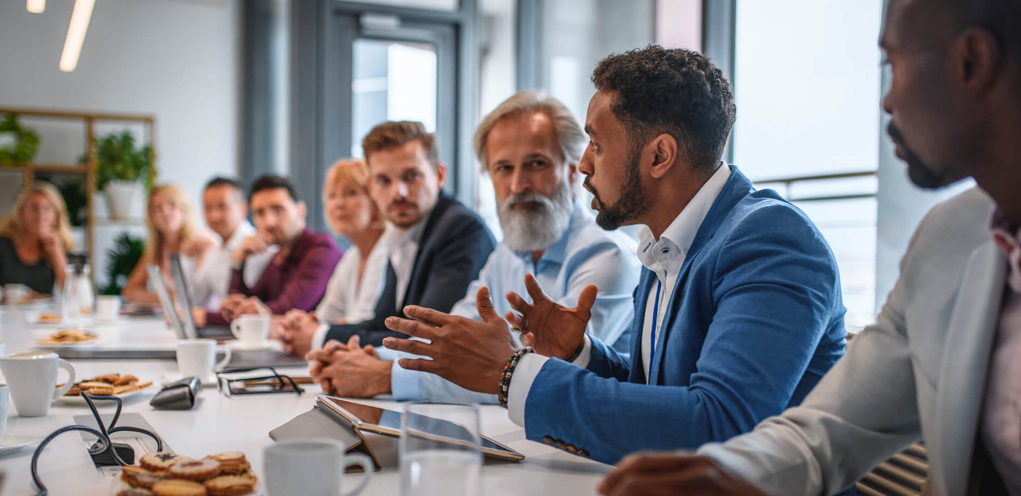 group of people in a meeting