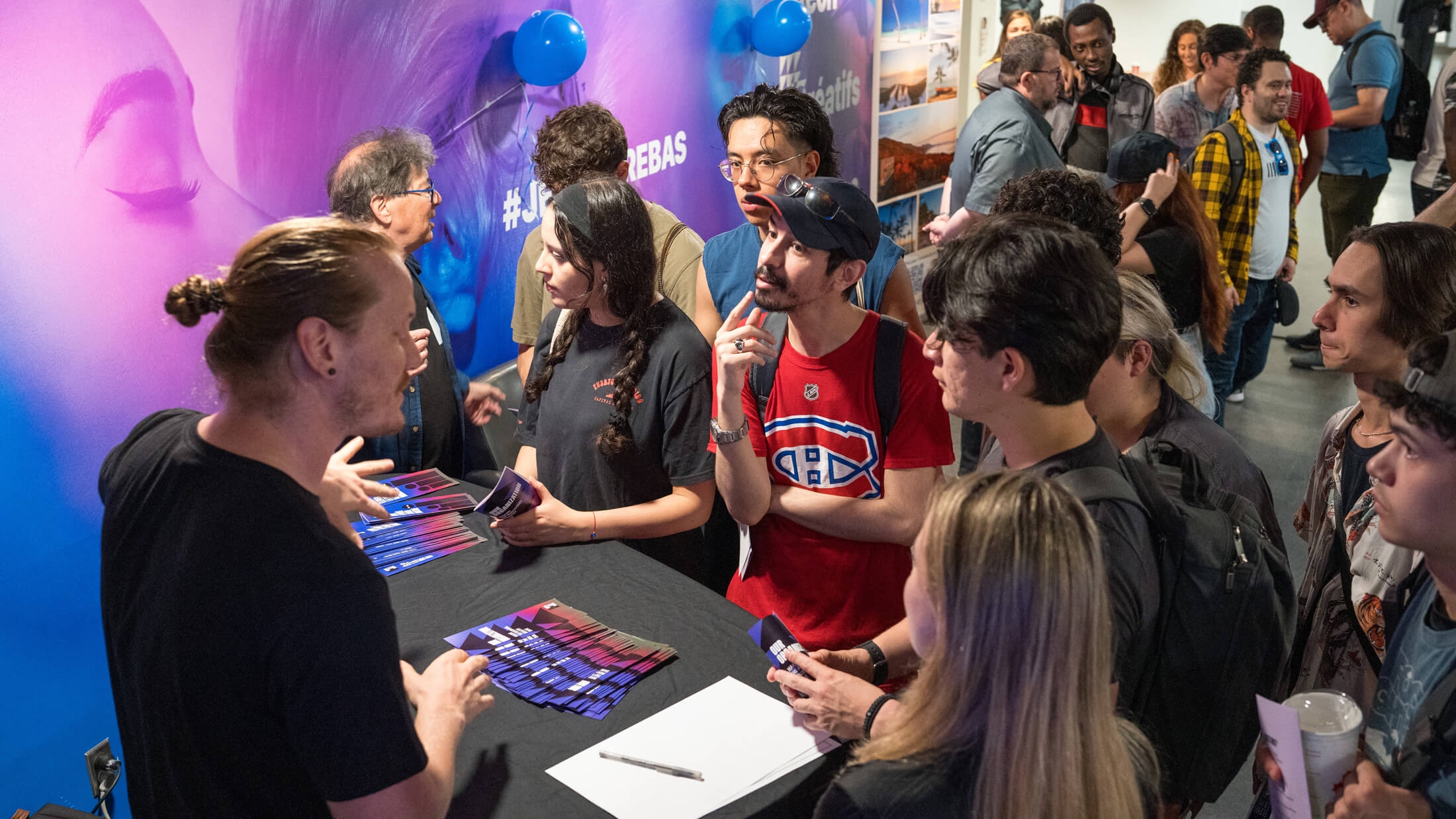 group of students in a fair