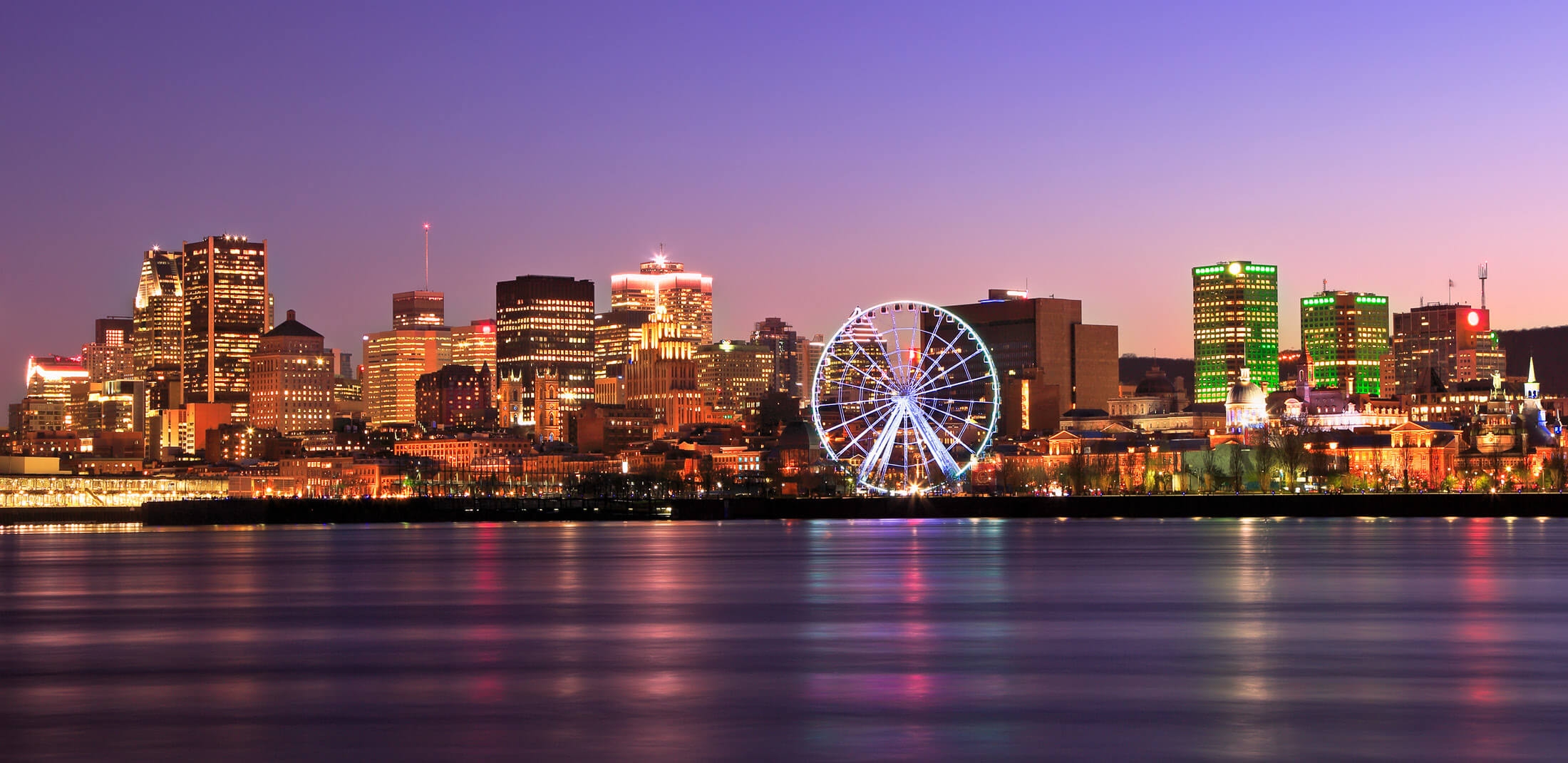 image of Montreal skyline at night